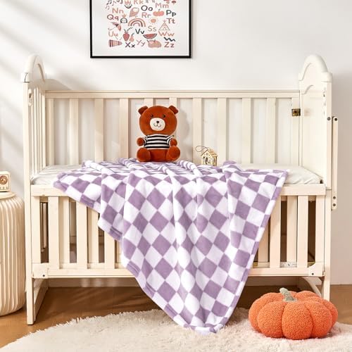 Yurhap Checkered Baby Blanket Fleece Baby Blankets - Image 6
