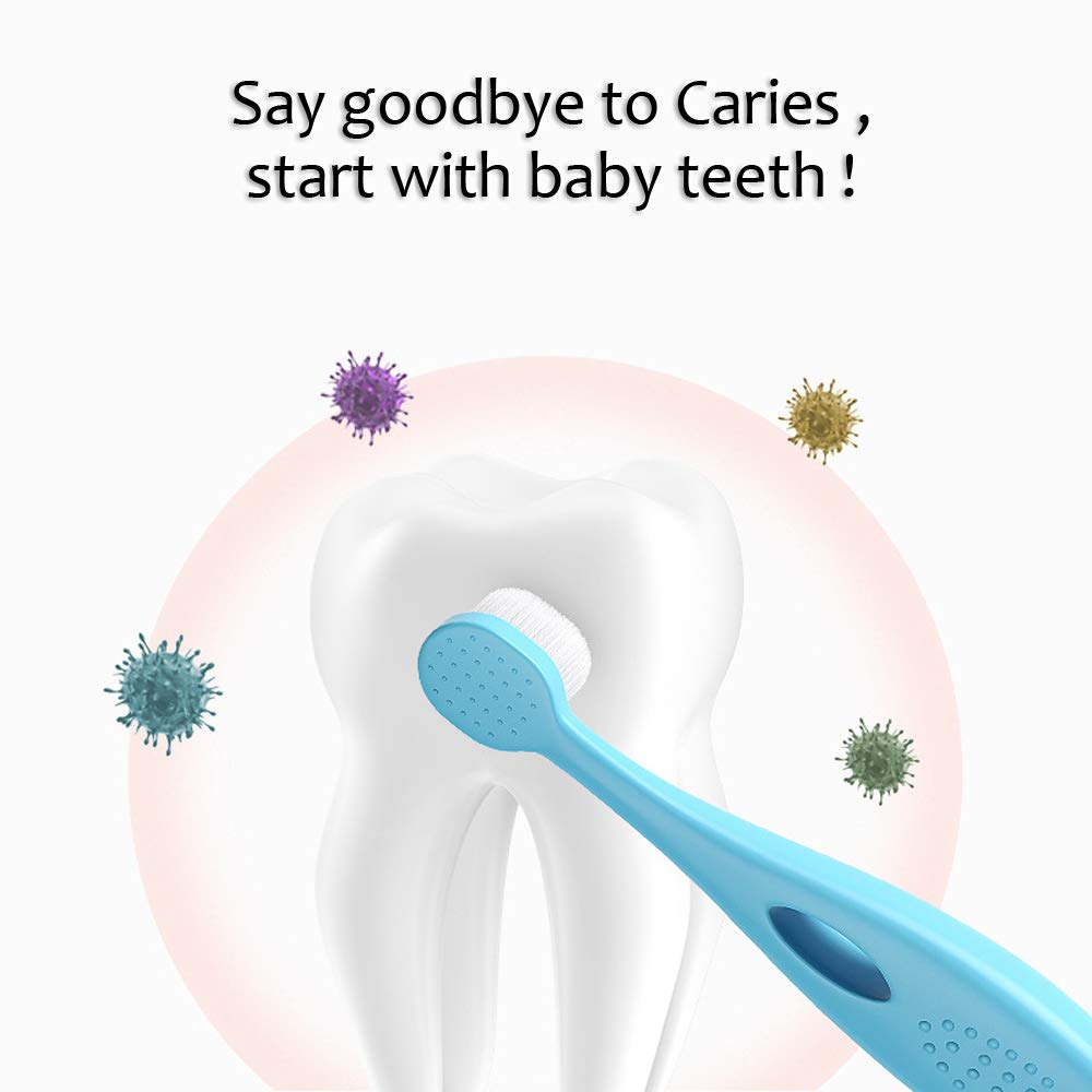 EasyHonor Baby Toothbrush for Age 1-3 Years Old, Extra Soft Toothbrush with 10000 Floss Bristle for Toddler Gum Care. (4Pcs)