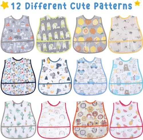 12 Pcs Waterproof Baby Bibs - Image 4