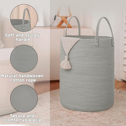 JMvicyroam 60L Cotton Rope Laundry Basket Hamper - Image 6