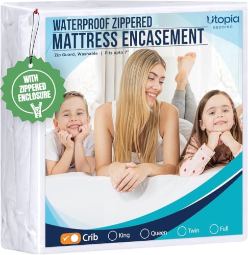 Utopia Bedding Crib Size Mattress Protector Zippered, 100% Waterproof by UTOPIABEDDING