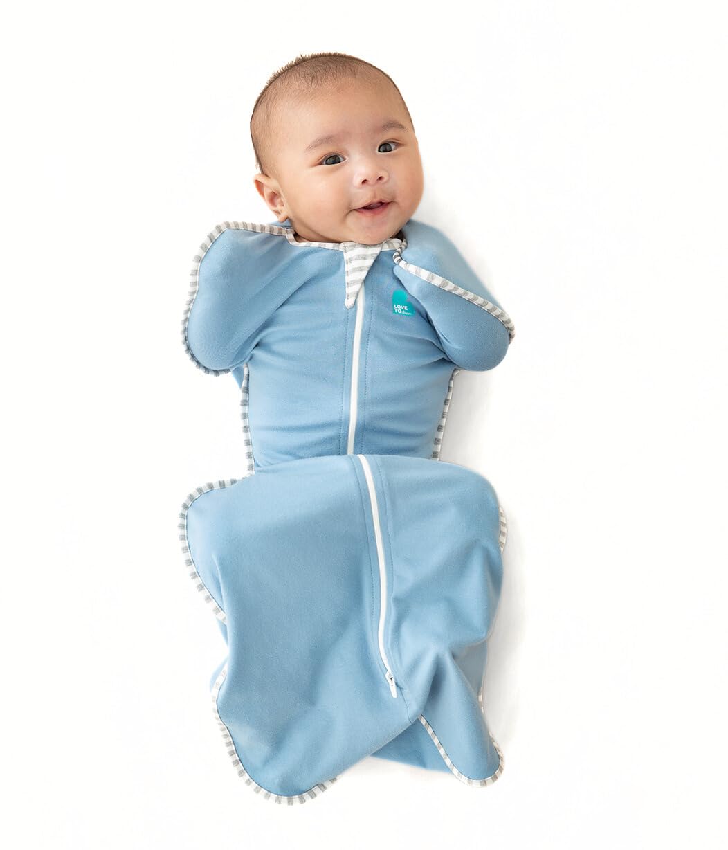 Love to Dream Swaddle UP, Baby Sleep Sack, Self-Soothing Swaddles for Newborns, 8-13 lbs, Snug Fit Helps Calm Startle Reflex, New Born Essentials for Baby, Dusty Blue