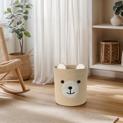 Bear Basket for Nursery, Baby Shower Baskets, Baby Storage Basket - Image 3