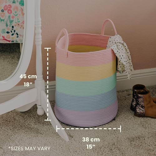 OrganiHaus Rainbow Laundry Basket & Hamper, Nursery Playroom 52L - Image 2