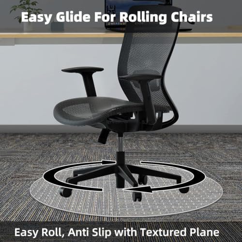 Office Chair Mat for Low-Pile Carpet, 36 in Round - Image 5