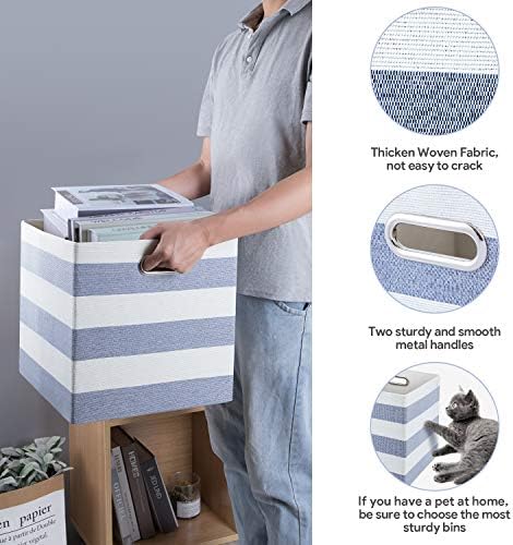 Posprica Storage Basket Bins, 11×11 Collapsible Storage Cubes Fabric Drawers - Image 3