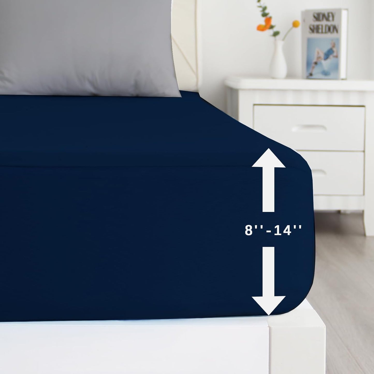 2 Pack Full Size Mattress Protector Waterproof, Noiseless & Soft Coverage Mattress Cover Fitted Sheets with Deep Pocket up to 14", Super Breathable & Easy Wash Full Mattress Protector