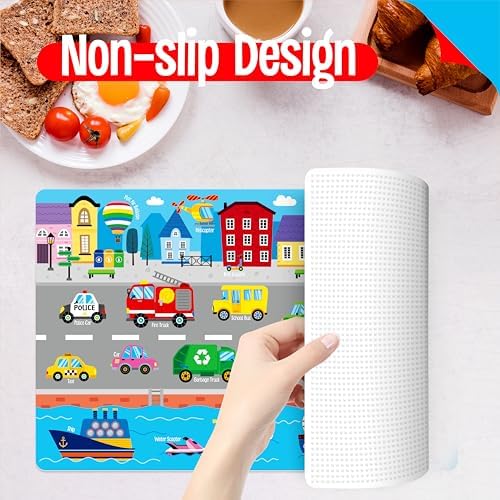 6 Pack Placemats for Kids, Non-Slip Washable Dining Mats, Reusable Jungle - Image 3