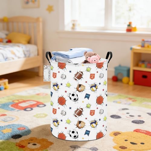 Sports Ball Storage Bin Foldable Nursery Basket - Image 2