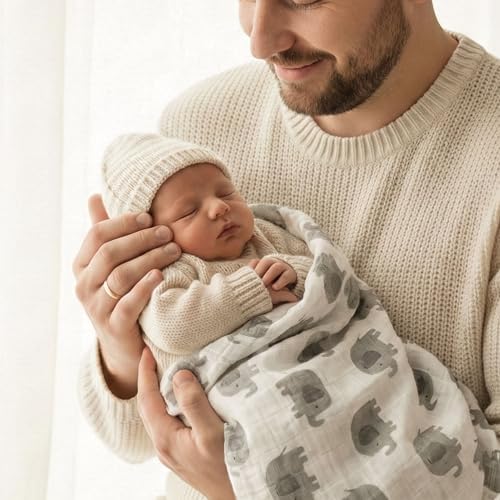 Muslin Swaddle Blankets for Newborn, Cotton Receiving Blanket - Image 3