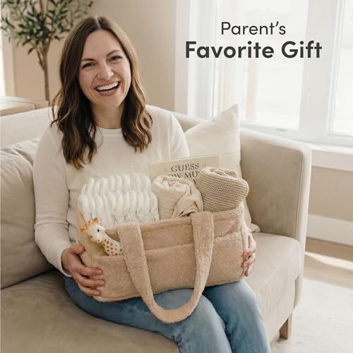 PUTSKA Baby Diaper Caddy Organizer, Nursery Fleece Basket - Image 7