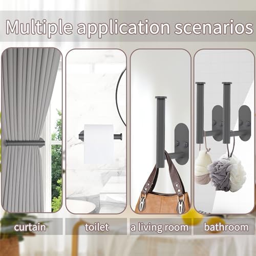 Yagoo 2 Pcs Adhesive Curtain Holdbacks, Screw-in Curtain Tiebacks - Image 4