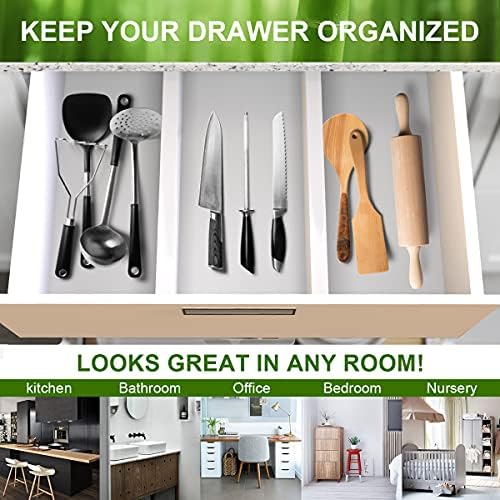 ANTOWIN Bamboo Drawer Dividers Organizers, Expandable Drawer Separators Splitter - Image 5