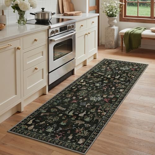 BESBLEE 2X7 Washable Kitchen Runner Rug, Animal Non Slip by BESBLEE