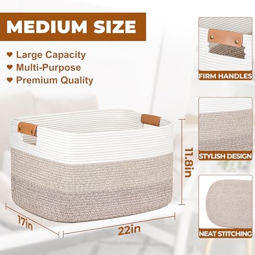 danpinera Blanket Basket, 72L Woven Storage basket - Image 2