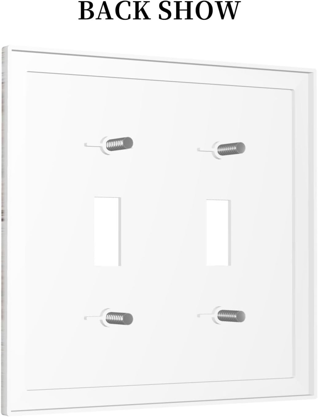 Decorative Switch Plates Rustic Vintage White Wood Grain 2 Gang Double Toggle Outlet Light Switch Cover Wall Plate Electrical Faceplate for Farmhouse Home Decor
