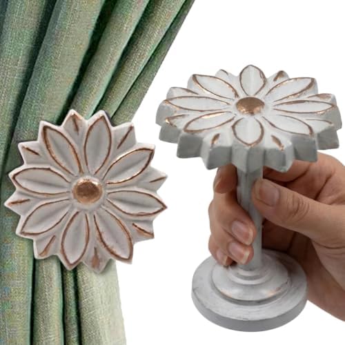 The Metal Magician Wall Mounted Floral Curtain Holdbacks by The+Metal+Magician