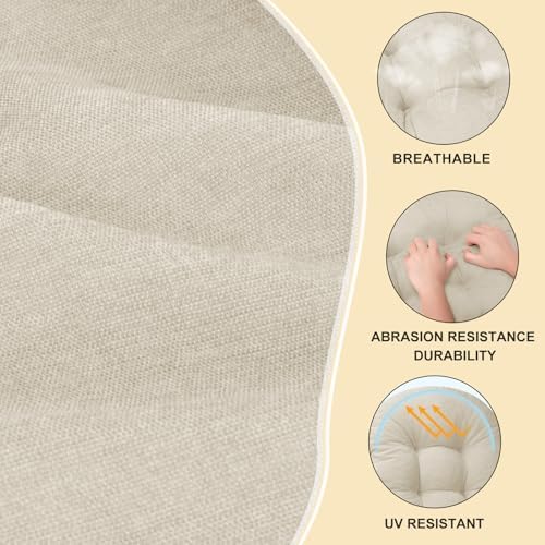 Rocking Chair Cushion, High Back, Light Beige - Image 3
