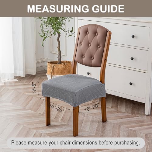 Genina Waterproof Chair Covers for Dining Room, Light Gray - Image 5