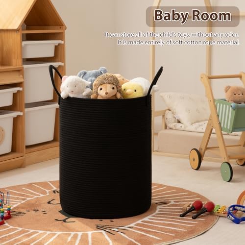 OIAHOMY 60L Nursery Hamper Laundry Basket Laundry Hamper Black - Image 3