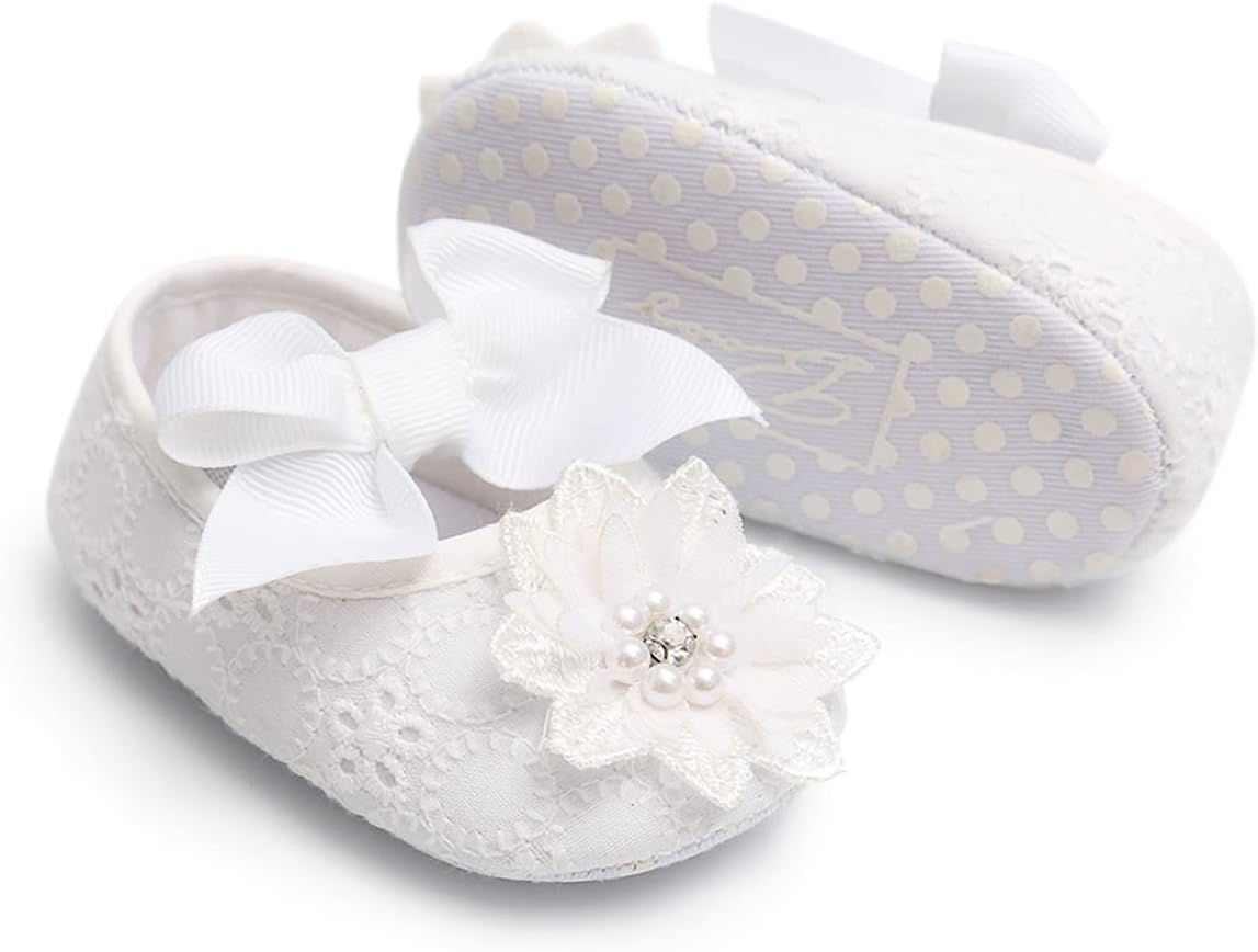 Baby Shoes Mary Jane Flats Non Slip Soft Sole Infant Toddler Sneakers First Walkers Party Christmas Dress Shoes