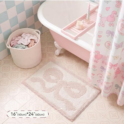 GRANNY SAYS Pink Bow Bathroom Rug, Cute Bath Mat - Image 5