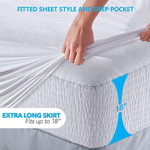 PlushDeluxe Bamboo Waterproof Mattress Protector, Twin XL Size, Ultra Soft - Image 3