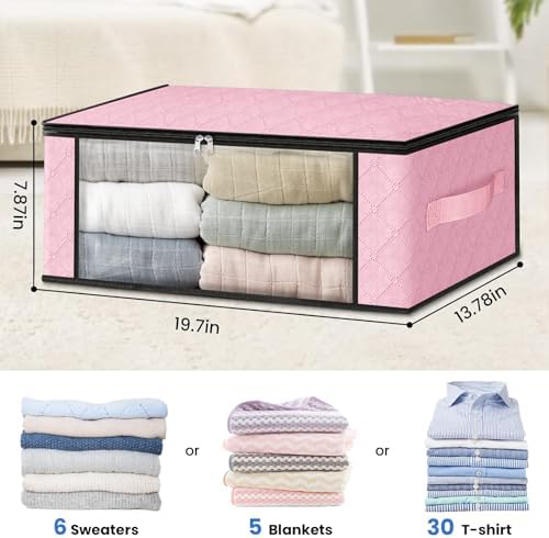 HomeHacks 10-Pack Clothes Organizer Storage Bags, 35L Storage Bins - Image 2