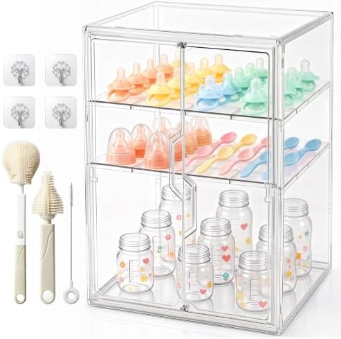 Baby Bottle Organizer for Countertop-3 Tiers X-Large Bottle Storage by Hapylf