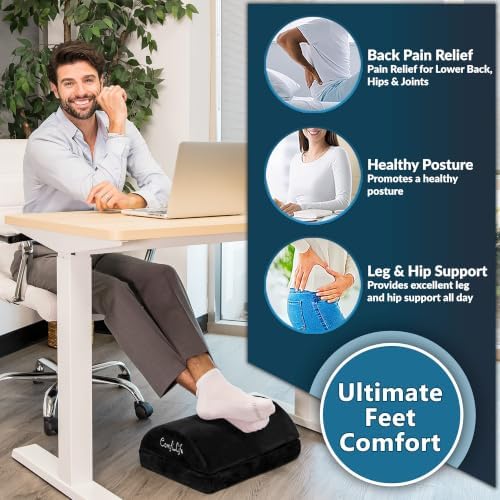 ComfiLife Foot Rest for Under Desk at Work – Adjustable Height Memory Foam Foot - Image 4