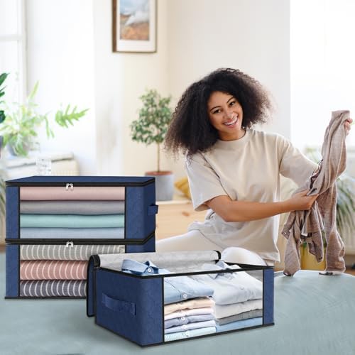 HomeHacks 10-Pack Clothes Organizer Storage Bags, 35L Storage Bins - Image 7