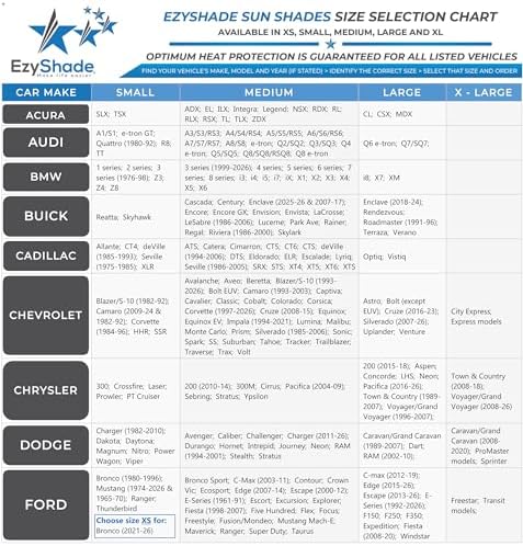 EzyShade X-Large Windshield Sun Shade. See Vehicle Size-Chart. XL Size - Image 4