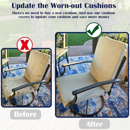 Outdoor High Back Dining Chair Cushions Cover 4-Pack - Image 6