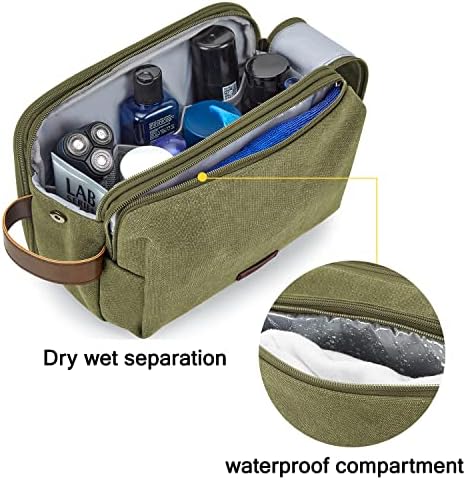 BAGSMART Toiletry Bag for Men, Canvas Travel Toiletry Organizer Dopp Kit - Image 3