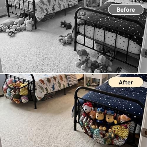 Stuffed Animal Storage Net for Kids, Elastic Bedside Toy Organizer Net - Image 5
