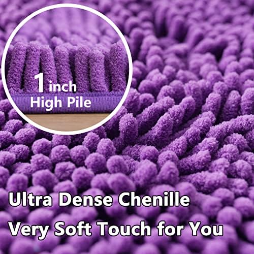 Bathroom Rugs Chenille 3-Piece Extra Soft and Absorbent Shag Bathroom Rugs - Image 5