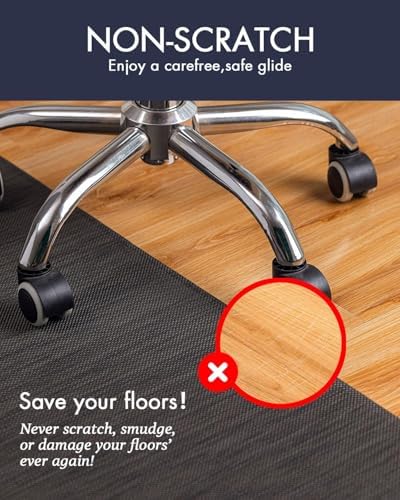 BARoyal Office Chair Mat for Hardwood Floor Under Desk Computer Rolling Chair - Image 3