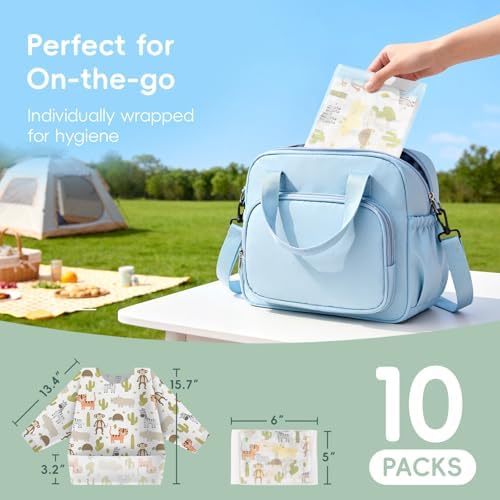 KIIS Disposable Baby Bibs, Waterproof Smock Bibs, Full Coverage - Image 6