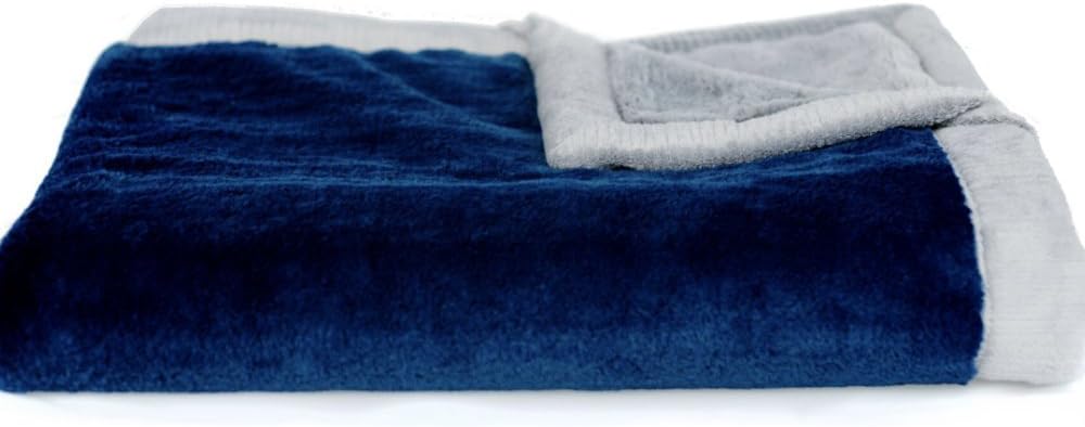 SARANONI Security Blankets for Babies | Super Soft Boutique Quality Lush Luxury Baby Blanket | Small, Navy Gray | Mini 15" x 20"