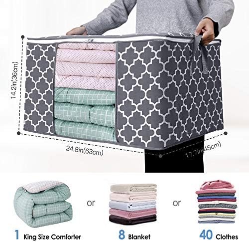 WISELIFE Storage Bags, Large Blanket Clothes Organization and Storage Containers - Image 2