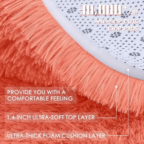 OLANLY 2x3 Machine Washable Small Bedside Rug, Soft Fluffy Shaggy Entryway - Image 5