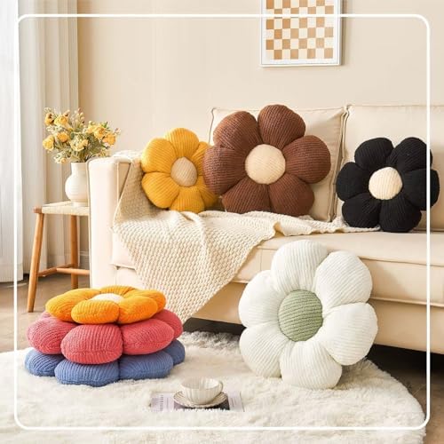 Kcvvcr Flower Throw Pillow, Soft Orange 17.7" Shaped Floor Pillow - Image 5