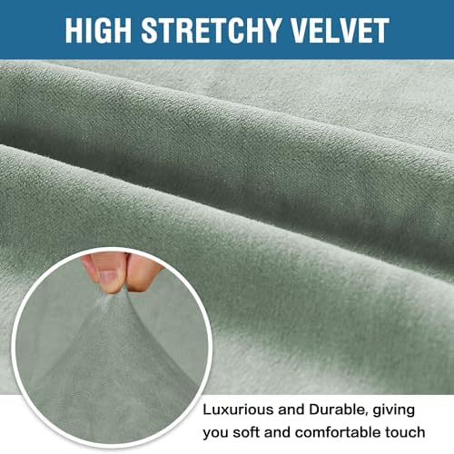 H.VERSAILTEX Stretch Velvet Sofa Covers Large Couch Covers Sofa Slipcovers - Image 3