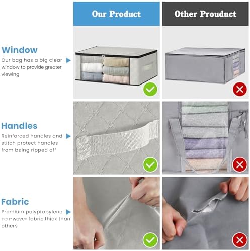HomeHacks 8-Pack Clothes Organizer Storage Bags, 35L Storage Bins - Image 5