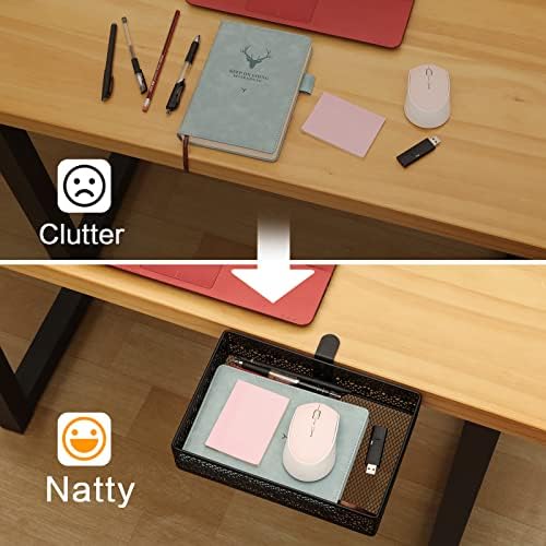 Under Desk Drawer, Clamp on Desk Organizer Under Table Hanging Desk Storage - Image 3