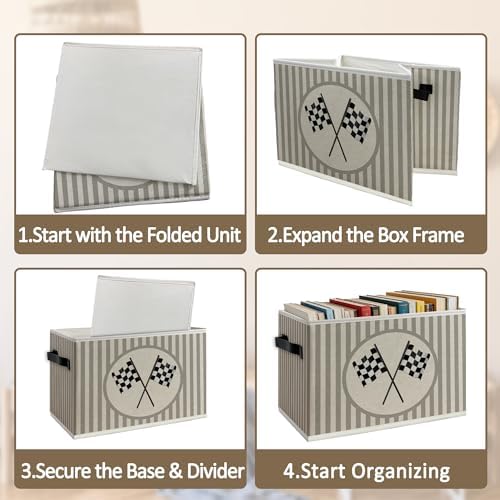 Race Car Boy Nursery Foldable Storage Bins Box - Image 5