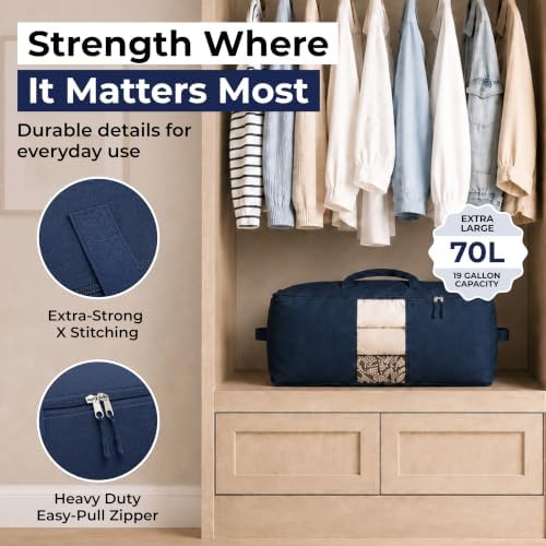 Soft Canvas Storage Bags with Zipper. Thick Breathable - Image 3