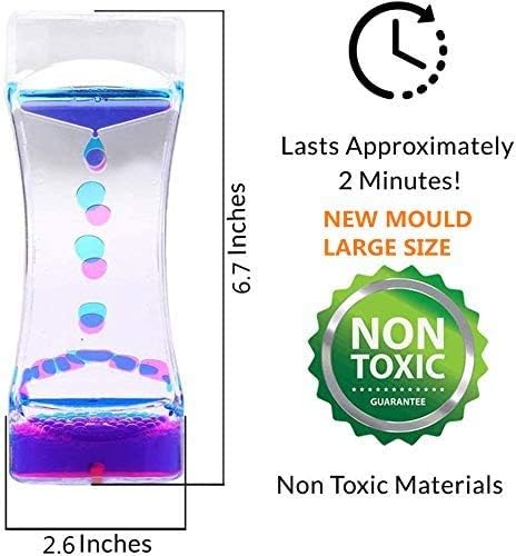 Liquid Motion Bubbler Sensory Timer, 2 Minute – Big Calming Sensory Bubble Toy for Kids with Autism ADHD Anxiety or Special Needs (Single Pack)