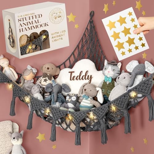 TIDYTEDS XL Stuffed Animal Hammock – Handcrafted Corner Net, 4mm Double Macrame - Image 2