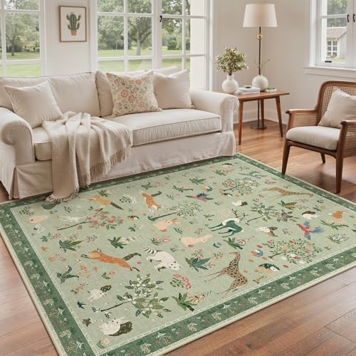 BESBLEE 3X5 Area Rug for Bedroom, Washable Animal Non Slip - Image 2